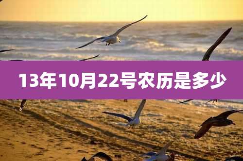 13年10月22号农历是多少