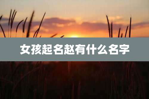 女孩起名赵有什么名字