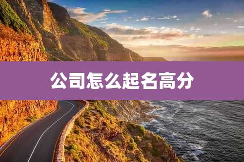 公司怎么起名高分