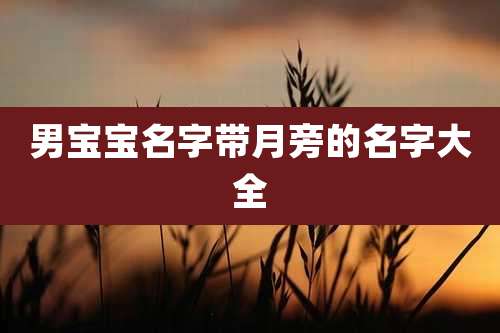 男宝宝名字带月旁的名字大全