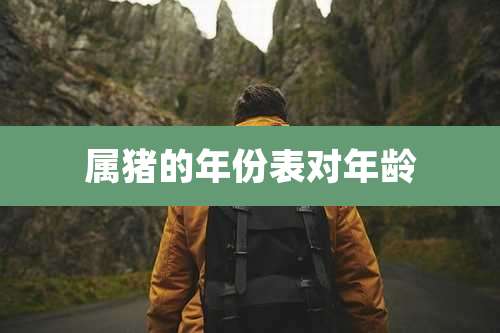 属猪的年份表对年龄