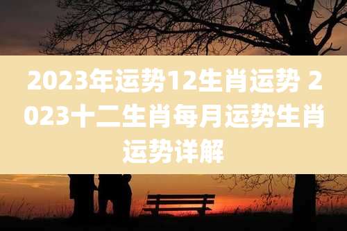 2023年运势12生肖运势 2023十二生肖每月运势生肖运势详解