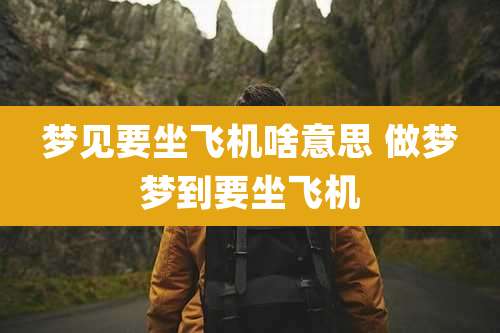梦见要坐飞机啥意思 做梦梦到要坐飞机