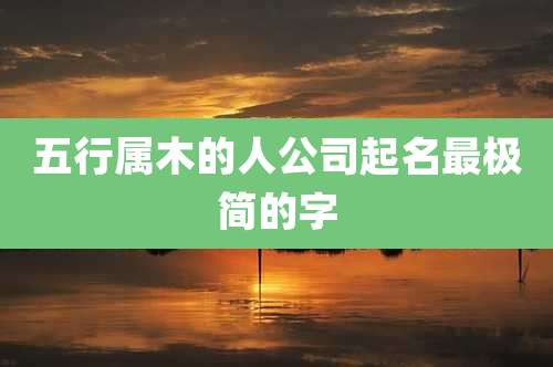 五行属木的人公司起名最极简的字