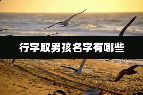 行字取男孩名字有哪些