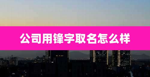 公司用锋字取名怎么样