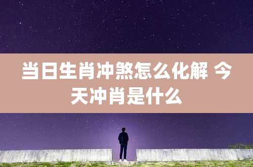 当日生肖冲煞怎么化解 今天冲肖是什么