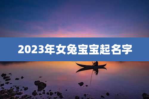 2023年女兔宝宝起名字