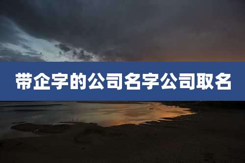 带企字的公司名字公司取名