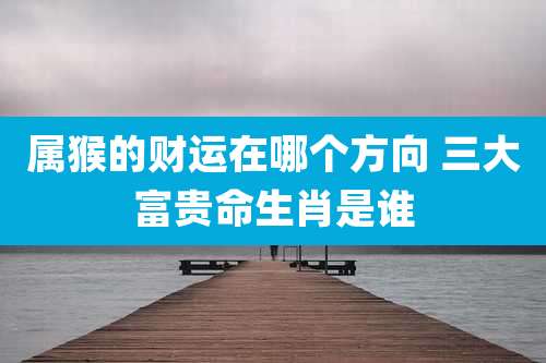 属猴的财运在哪个方向 三大富贵命生肖是谁