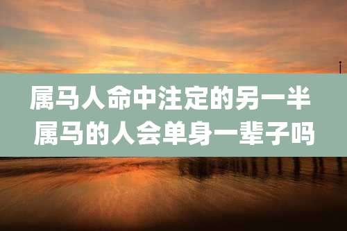 属马人命中注定的另一半 属马的人会单身一辈子吗