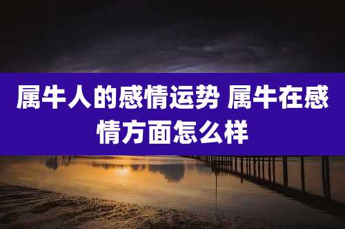 属牛人的感情运势 属牛在感情方面怎么样