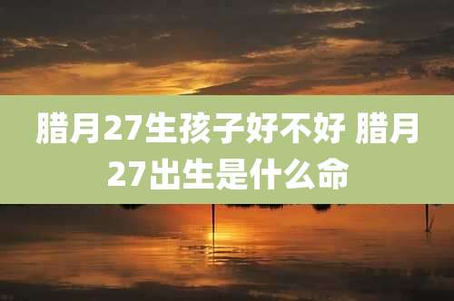腊月27生孩子好不好 腊月27出生是什么命