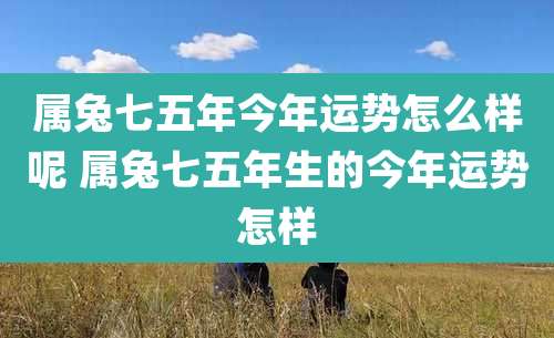 属兔七五年今年运势怎么样呢 属兔七五年生的今年运势怎样