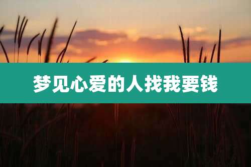 梦见心爱的人找我要钱