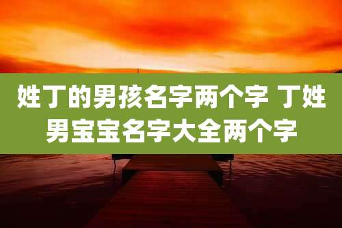 姓丁的男孩名字两个字 丁姓男宝宝名字大全两个字