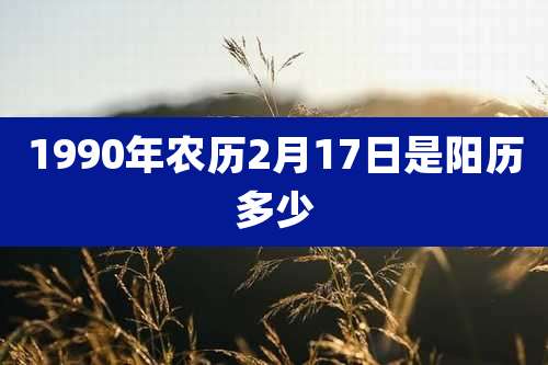 1990年农历2月17日是阳历多少