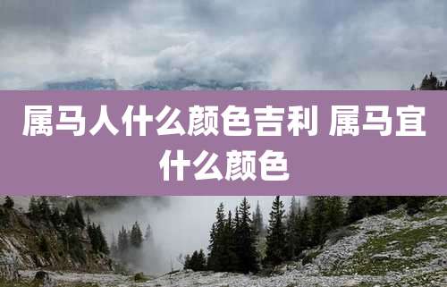 属马人什么颜色吉利 属马宜什么颜色