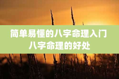 简单易懂的八字命理入门 八字命理的好处