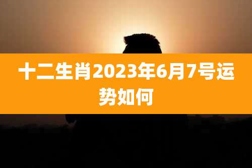 十二生肖2023年6月7号运势如何