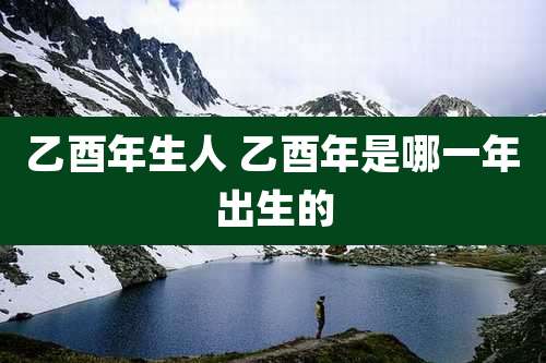 乙酉年生人 乙酉年是哪一年出生的