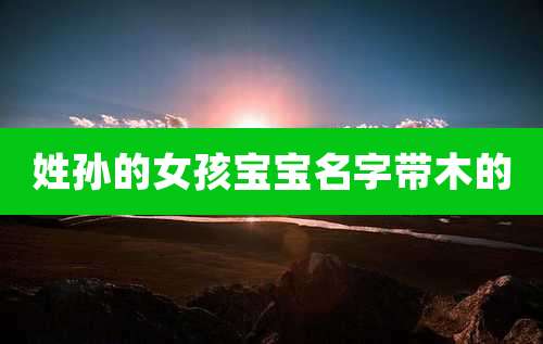 姓孙的女孩宝宝名字带木的