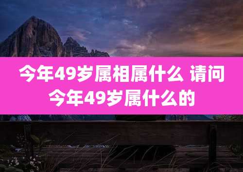 今年49岁属相属什么 请问今年49岁属什么的