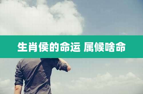 生肖侯的命运 属候啥命