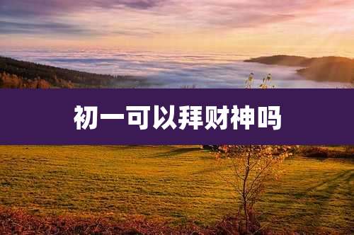 初一可以拜财神吗