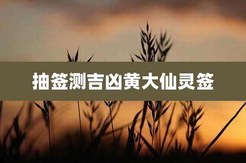 抽签测吉凶黄大仙灵签