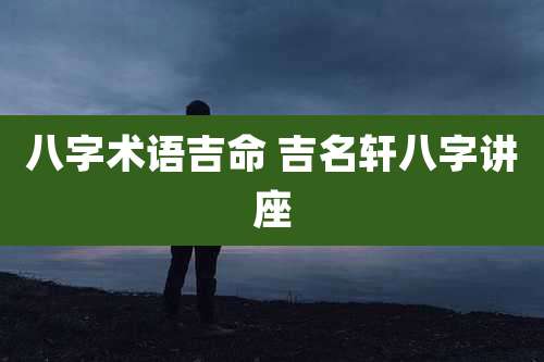 八字术语吉命 吉名轩八字讲座