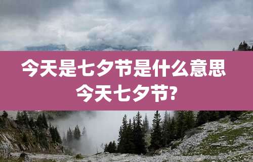 今天是七夕节是什么意思 今天七夕节?
