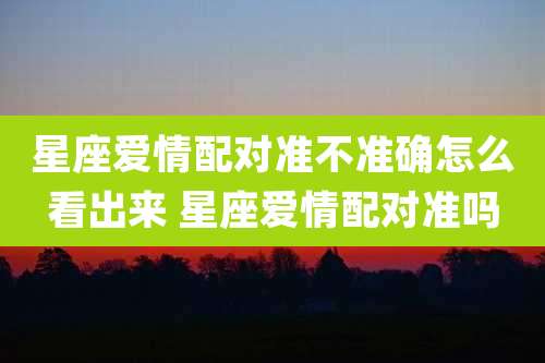 星座爱情配对准不准确怎么看出来 星座爱情配对准吗