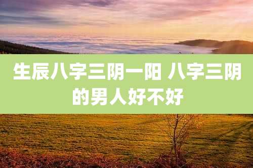 生辰八字三阴一阳 八字三阴的男人好不好