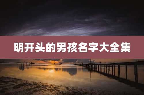 明开头的男孩名字大全集