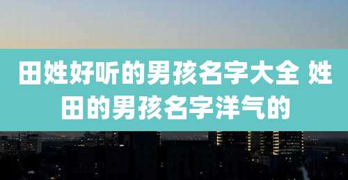 田姓好听的男孩名字大全 姓田的男孩名字洋气的
