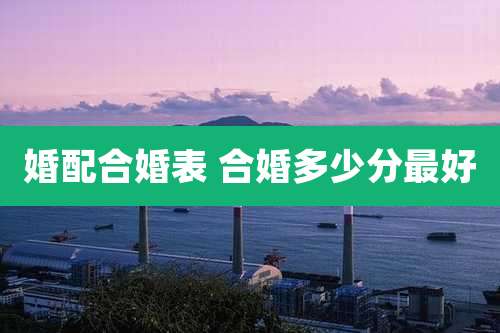 婚配合婚表 合婚多少分最好