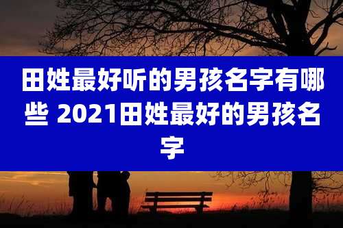田姓最好听的男孩名字有哪些 2021田姓最好的男孩名字