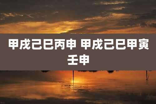 甲戌己巳丙申 甲戌己巳甲寅壬申