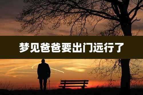 梦见爸爸要出门远行了