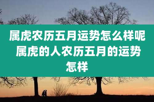属虎农历五月运势怎么样呢 属虎的人农历五月的运势怎样