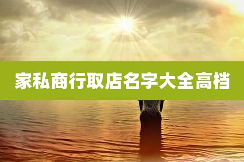 家私商行取店名字大全高档