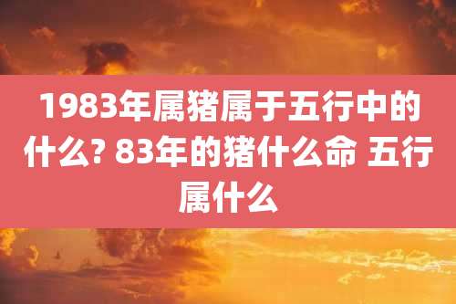 1983年属猪属于五行中的什么? 83年的猪什么命 五行属什么