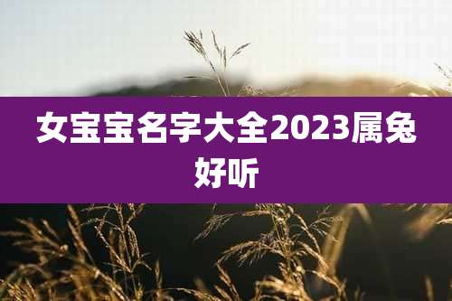 女宝宝名字大全2023属兔好听