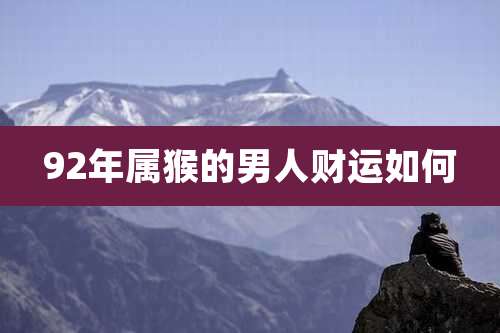 92年属猴的男人财运如何