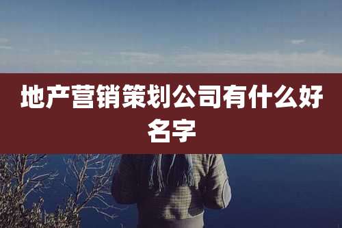 地产营销策划公司有什么好名字