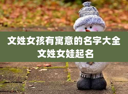 文姓女孩有寓意的名字大全 文姓女娃起名