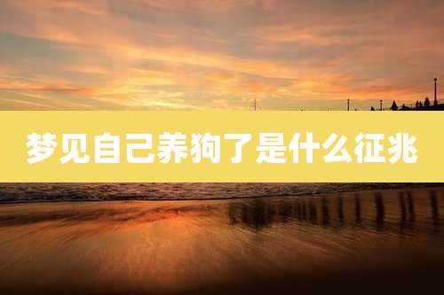 梦见自己养狗了是什么征兆