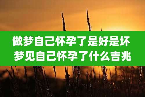 做梦自己怀孕了是好是坏 梦见自己怀孕了什么吉兆