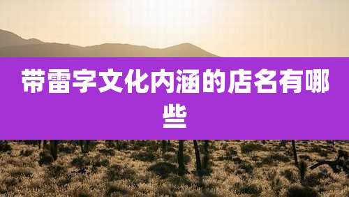 带雷字文化内涵的店名有哪些